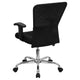 Mid-Back Black Mesh Contemporary Swivel Task Office Chair w/ Chrome Base & Arms