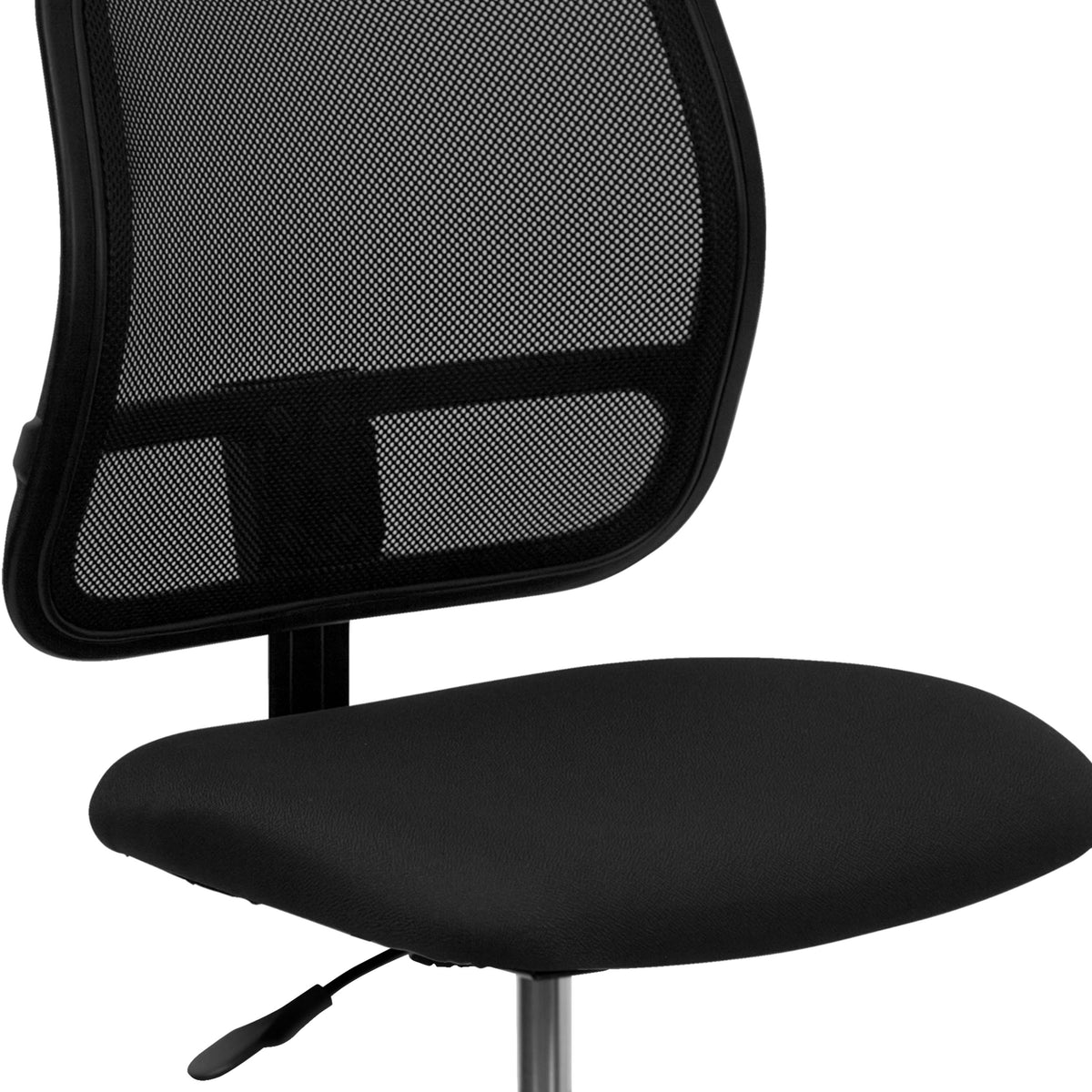 Black |#| Mid-Back Black Mesh Drafting Chair with Contoured Backrest and Adjustable Height