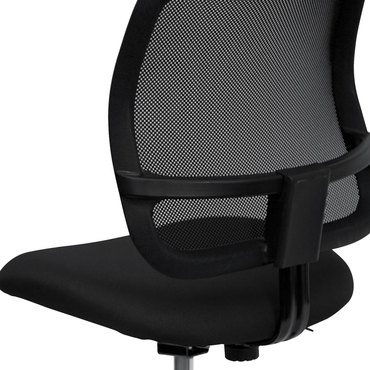 Black |#| Mid-Back Black Mesh Drafting Chair with Contoured Backrest and Adjustable Height