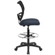 Navy Blue |#| Mid-Back Navy Blue Mesh Swivel Adjustable Height Drafting Chair & Waterfall Seat