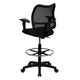 Black |#| Mid-Back Black Mesh Swivel Drafting Chair with Adjustable Height & Arms