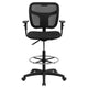 Black |#| Mid-Back Black Mesh Drafting Chair with Back Height Adjustment & Adjustable Arms