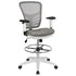 Mid-Back Mesh Ergonomic Drafting Chair with Adjustable Chrome Foot Ring, Adjustable Arms