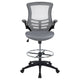 Dark Gray Mesh/Black Frame |#| Mid-Back Dark Gray Mesh Ergonomic Drafting Chair with Foot Ring and Flip-Up Arms