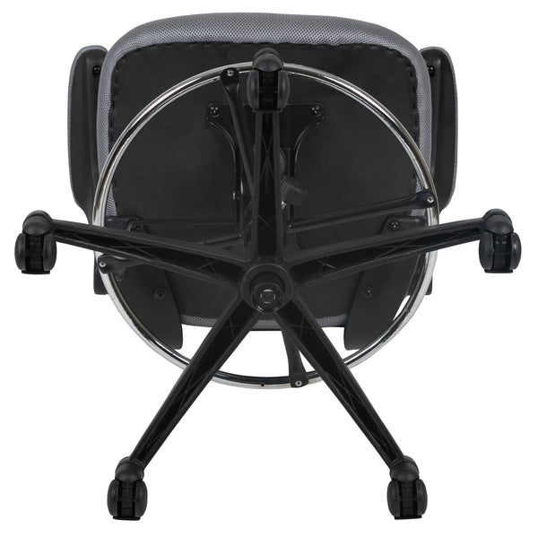 Dark Gray Mesh/Black Frame |#| Mid-Back Dark Gray Mesh Ergonomic Drafting Chair with Foot Ring and Flip-Up Arms