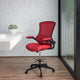 Red Mesh/Black Frame |#| Mid-Back Red Mesh Ergonomic Drafting Chair with Foot Ring and Flip-Up Arms