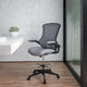 Dark Gray Mesh/Black Frame |#| Mid-Back Dark Gray Mesh Ergonomic Drafting Chair with Foot Ring and Flip-Up Arms