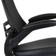 Black Mesh & LeatherSoft/Black Frame |#| Mid-Back Black Mesh Ergonomic Drafting Chair with Foot Ring and Flip-Up Arms