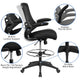 Black Mesh/Black Frame |#| Mid-Back Black Mesh Ergonomic Chair with Adjustable Foot Ring and Flip-Up Arms