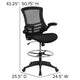 Black Mesh/Black Frame |#| Mid-Back Black Mesh Ergonomic Chair with Adjustable Foot Ring and Flip-Up Arms