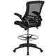 Black Mesh/Black Frame |#| Mid-Back Black Mesh Ergonomic Chair with Adjustable Foot Ring and Flip-Up Arms