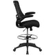 Black Mesh/Black Frame |#| Mid-Back Black Mesh Ergonomic Chair with Adjustable Foot Ring and Flip-Up Arms