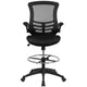 Black Mesh/Black Frame |#| Mid-Back Black Mesh Ergonomic Chair with Adjustable Foot Ring and Flip-Up Arms