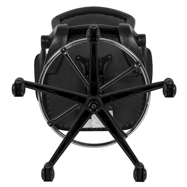 Black Mesh/Black Frame |#| Mid-Back Black Mesh Ergonomic Chair with Adjustable Foot Ring and Flip-Up Arms