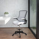 White Mesh/Black Frame |#| Mid-Back White Mesh Ergonomic Drafting Chair with Foot Ring and Flip-Up Arms