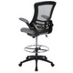 Dark Gray Mesh/Black Frame |#| Mid-Back Dark Gray Mesh Ergonomic Drafting Chair with Foot Ring and Flip-Up Arms