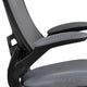 Dark Gray Mesh/Black Frame |#| Mid-Back Dark Gray Mesh Ergonomic Drafting Chair with Foot Ring and Flip-Up Arms