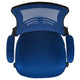 Blue Mesh/Black Frame |#| Mid-Back Blue Mesh Ergonomic Drafting Chair with Foot Ring and Flip-Up Arms