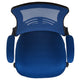 Blue Mesh/Black Frame |#| Mid-Back Blue Mesh Ergonomic Drafting Chair with Foot Ring and Flip-Up Arms