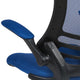 Blue Mesh/Black Frame |#| Mid-Back Blue Mesh Ergonomic Drafting Chair with Foot Ring and Flip-Up Arms