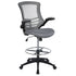 Mid-Back Mesh Ergonomic Drafting Chair with Adjustable Foot Ring and Flip-Up Arms