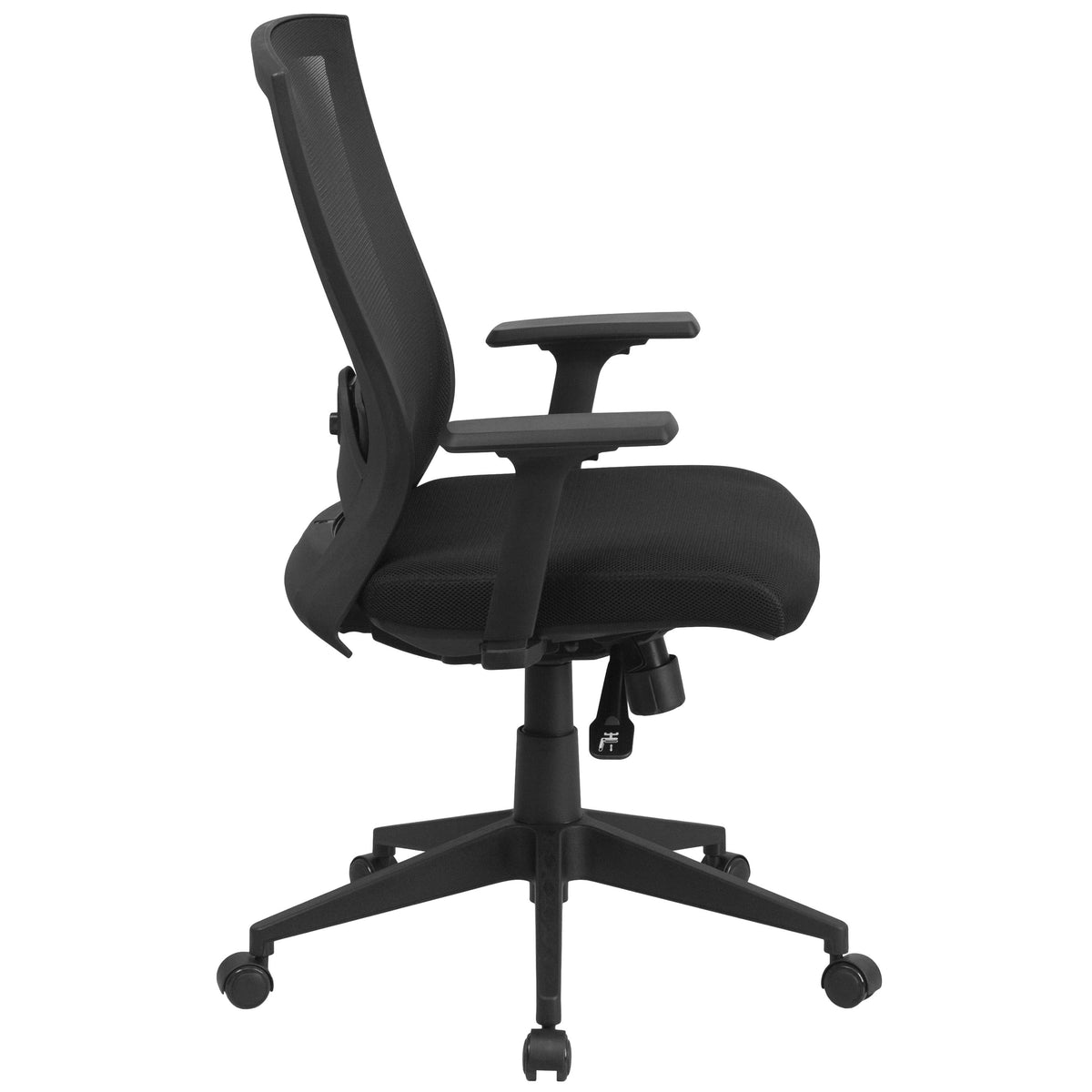 Mid-Back Black Mesh Swivel Ergonomic Office Chair with Back Angle Adjustment