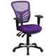Purple/Black Frame |#| Mid-Back Purple Mesh Multifunction Ergonomic Office Chair with Adjustable Arms