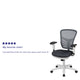 Dark Gray Mesh/White Frame |#| Mid-Back Dark Gray Mesh/White FrameMultifunction Ergonomic Office Chair w/ Arms