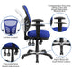 Blue/Black Frame |#| Mid-Back Blue Mesh Multifunction Ergonomic Office Chair with Adjustable Arms