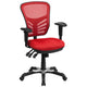 Red/Black Frame |#| Mid-Back Red Mesh Multifunction Ergonomic Office Chair with Adjustable Arms