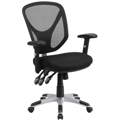 Mid-Back Mesh Multifunction Swivel Ergonomic Task Office Chair with Adjustable Arms