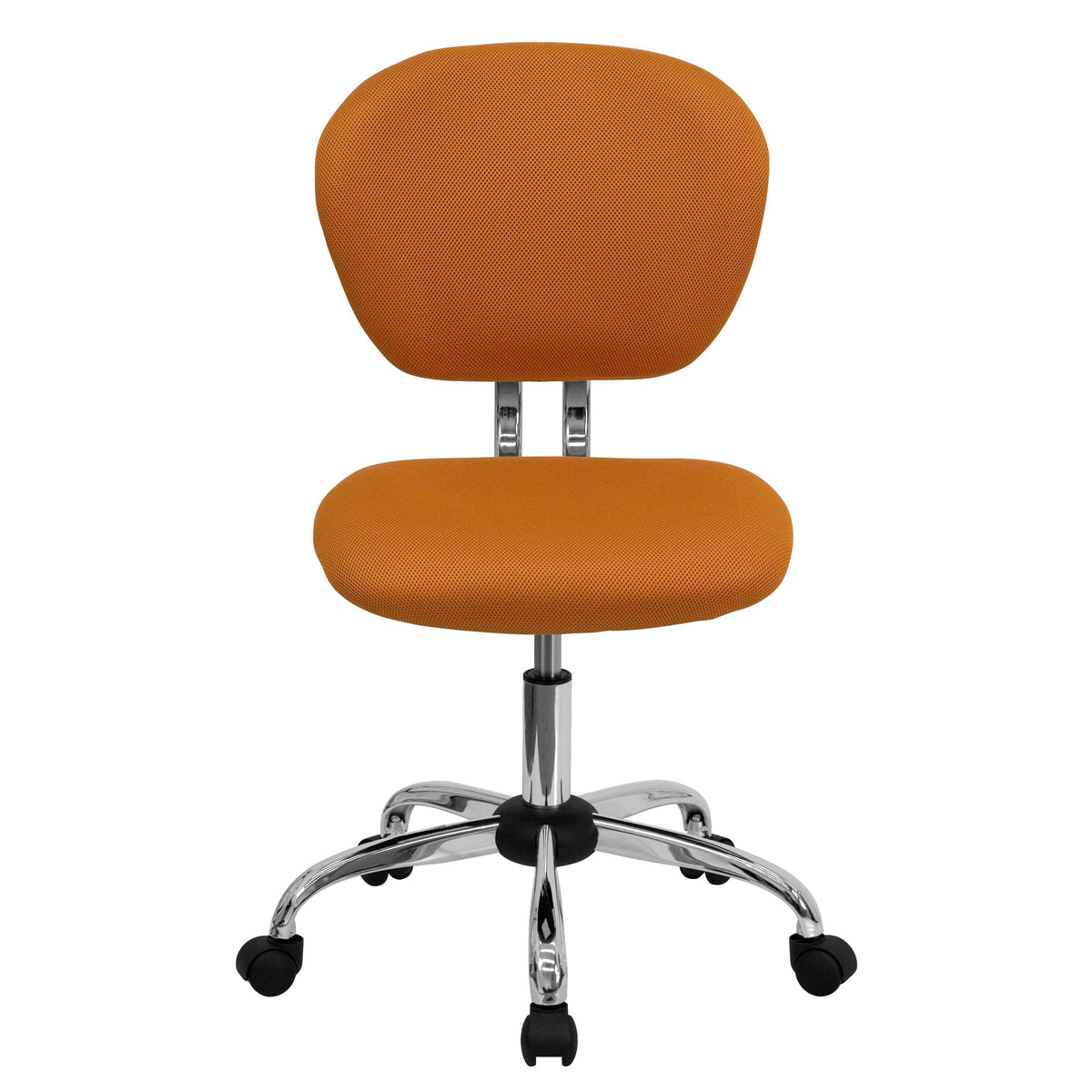 Orange |#| Mid-Back Orange Mesh Padded Swivel Task Office Chair with Chrome Base