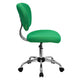 Bright Green |#| Mid-Back Bright Green Mesh Padded Swivel Task Office Chair with Chrome Base