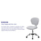 White |#| Mid-Back White Mesh Padded Swivel Task Office Chair with Chrome Base