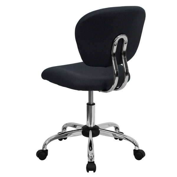 Gray |#| Mid-Back Gray Mesh Padded Swivel Task Office Chair with Chrome Base