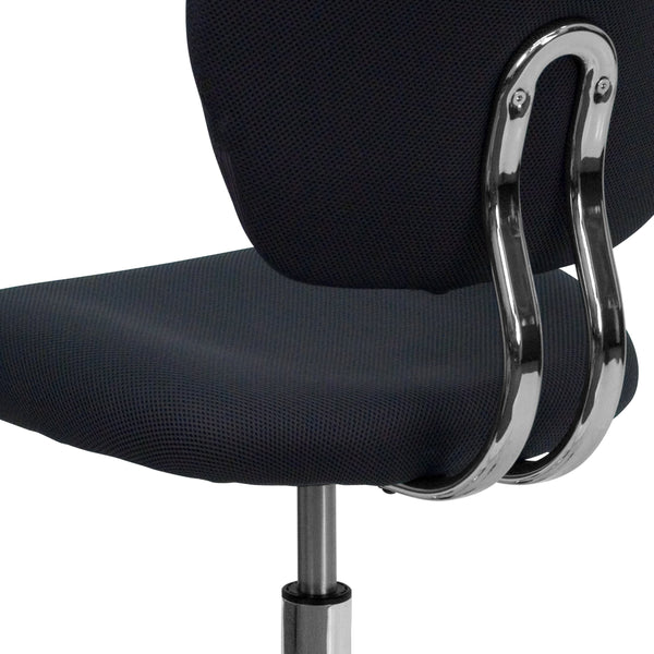 Gray |#| Mid-Back Gray Mesh Padded Swivel Task Office Chair with Chrome Base