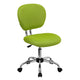 Apple Green |#| Mid-Back Apple Green Mesh Padded Swivel Task Office Chair with Chrome Base