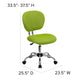 Apple Green |#| Mid-Back Apple Green Mesh Padded Swivel Task Office Chair with Chrome Base