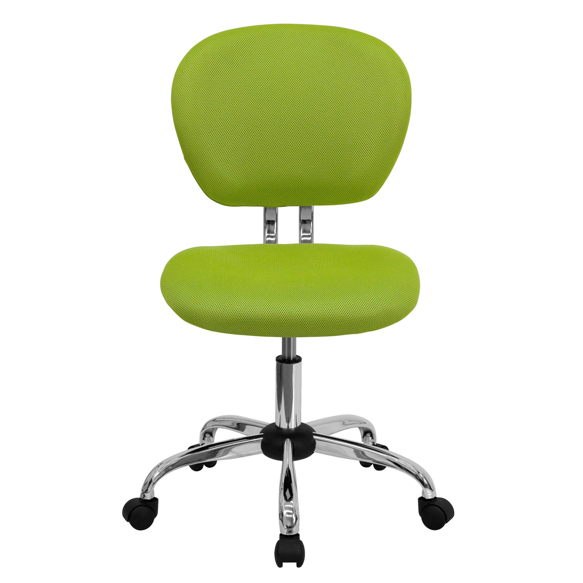 Apple Green |#| Mid-Back Apple Green Mesh Padded Swivel Task Office Chair with Chrome Base