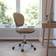 Coffee Brown |#| Mid-Back Coffee Brown Mesh Padded Swivel Task Office Chair with Chrome Base