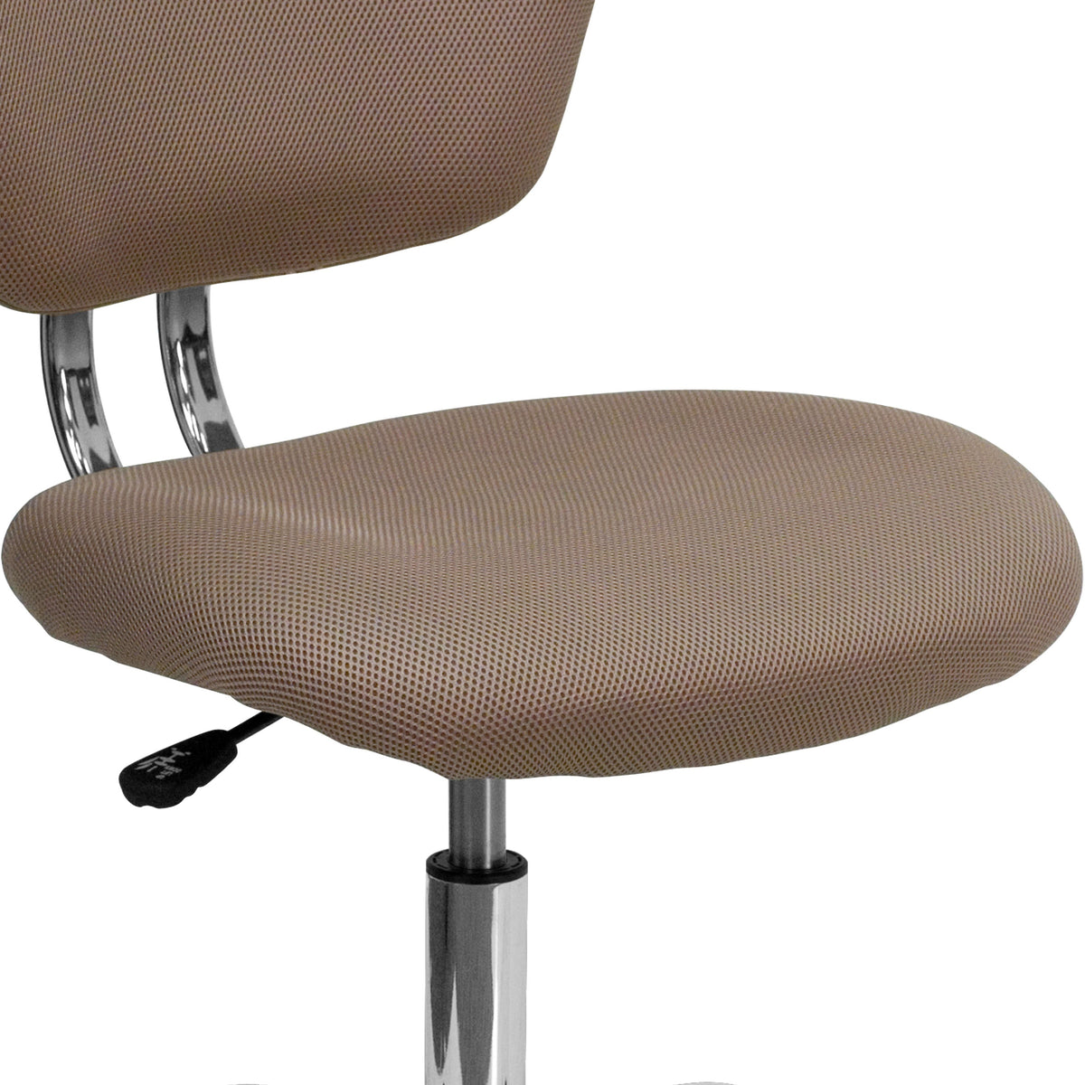 Coffee Brown |#| Mid-Back Coffee Brown Mesh Padded Swivel Task Office Chair with Chrome Base