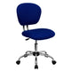 Blue |#| Mid-Back Blue Mesh Padded Swivel Task Office Chair with Chrome Base