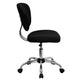 Black |#| Mid-Back Black Mesh Padded Swivel Task Office Chair with Chrome Base