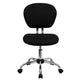 Black |#| Mid-Back Black Mesh Padded Swivel Task Office Chair with Chrome Base