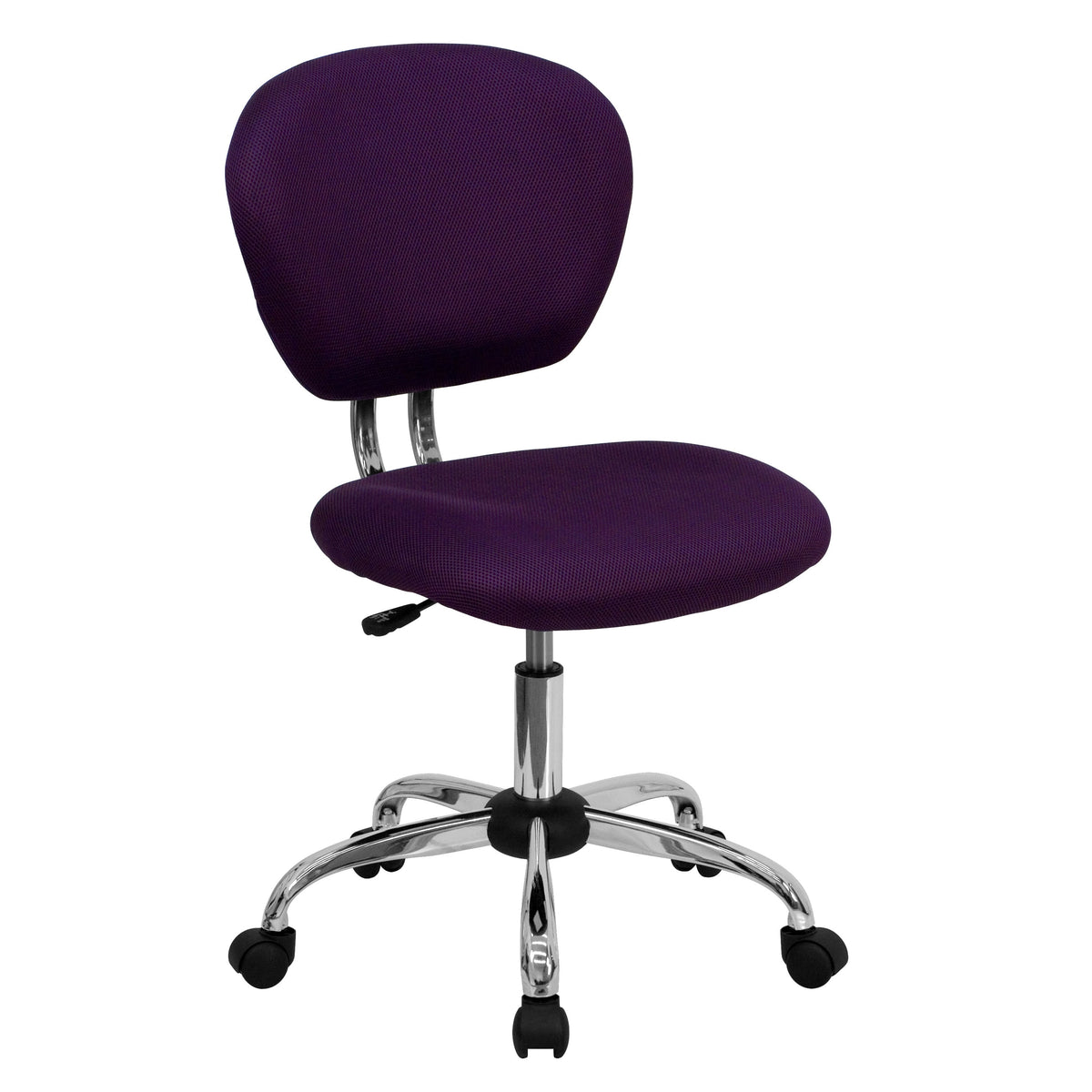 Purple |#| Mid-Back Purple Mesh Padded Swivel Task Office Chair with Chrome Base