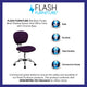 Purple |#| Mid-Back Purple Mesh Padded Swivel Task Office Chair with Chrome Base