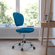 Turquoise |#| Mid-Back Turquoise Mesh Padded Swivel Task Office Chair with Chrome Base