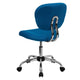 Turquoise |#| Mid-Back Turquoise Mesh Padded Swivel Task Office Chair with Chrome Base