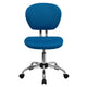 Turquoise |#| Mid-Back Turquoise Mesh Padded Swivel Task Office Chair with Chrome Base