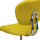 Yellow |#| Mid-Back Yellow Mesh Padded Swivel Task Office Chair with Chrome Base